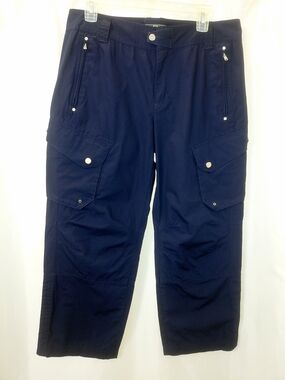 Lauren Ralph Lauren Navy Sz 10 Cropped Cargo Utility Pants Excellent Condition